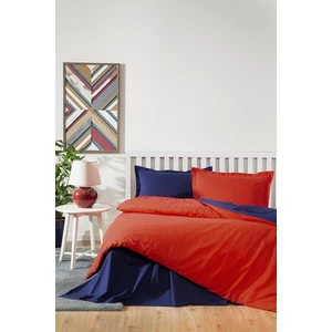 Colormix Kırmızı Lacivert Tek Kişilik Ranforce Nevresim Takımı