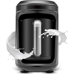 Hatır Hüps Quartz Közde Türk Kahvesi, Sütlü Türk Kahvesi, Sütlü İçecek Hazırlama Makinesi 5 Fincan Kapasiteli Bol Köpüklü Black Chrome