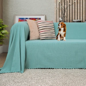 Latuda Concept Kaymaz Koltuk Örtüsü Çift Taraflı Mikrofiber Şönil 175x300 cm Su Yeşili – Kedi Köpek ve Çocuk Dostu