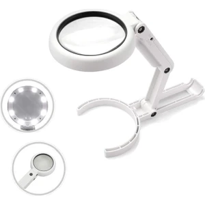QOO100 5x Işıklı Büyüteç - El Tipi Büyüteç, Okuma, Hobi, El Sanatları, Bilgisayar Onarımı ve Takı Için 8 Led'li Masaüstü Büyüteçler Siyah Büyüteç (Yurt Dışından)