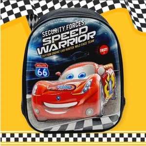 Kreş Anaokulu Sırt Çantası Şimşek Mcqueen Yarış Arabası Kabartma Baskılı 3-6 Yaş Çocuk Okul Çantası