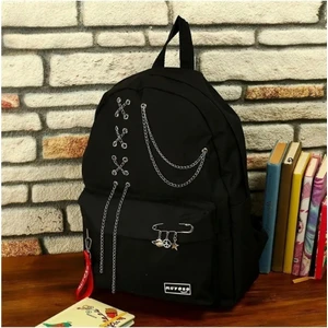 Mood Agenda Unisex Zincirli Siyah Sırt Çantası