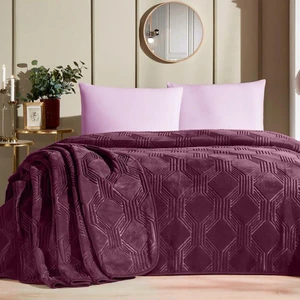 Trendy Art Deco Çift Kişilik Battaniye Mürdüm 220X240