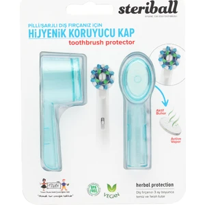 Şarjlı ve Pilli Diş Fırçaları Için Hijyenik Diş Fırçası Koruma Kabı-2'li Açık Mavi x 2