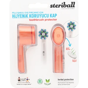 Şarjlı ve Pilli Diş Fırçaları Için Hijyenik Diş Fırçası Koruma Kabı-2'li Turuncu x 2