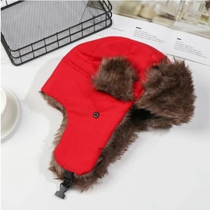 Unisex Kürklü Pilot Şapka