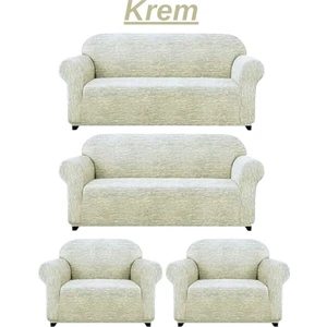 3+3+1+1 Dokuma Jakar Koltuk Örtüsü. Lastikli, Esnek, Yıkanabilir Koltuk, Kanepe, Çekyat Örtüsü