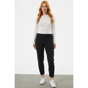 Jogger Rahat Kalıp Triko Pantolon - Siyah