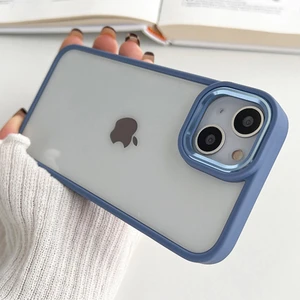 iPhone 15 Uyumlu Kılıf Metal Buton ve Kamera Çerçeveli Kenarları Silikon Arkası Sert Titanium Case