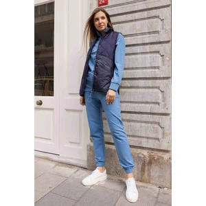 Dik Yaka Yarım Fermuarlı Eşofman Takım - Mavi