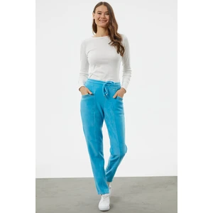 Cep Detaylı Polar Eşofman Altı - Turkuaz