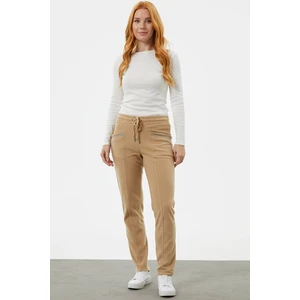 Cep Detaylı Polar Eşofman Altı - Kamel