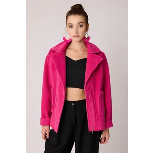 Çift Cep Fermuarlı Ters Dikiş Ceket