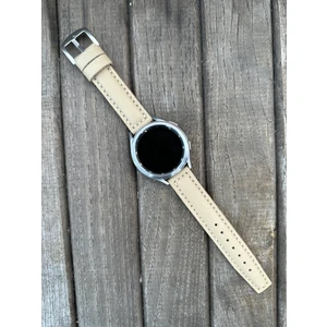 Brown Art Craft 22MM Samsung Galaxy Watch 3 4 5 6 Pro Classic Italyan Derisi Akıllı Saat Kordonu