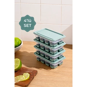 4lü Silikon Buz Kalıbı 8 Bölmeli Mint