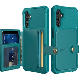 Samsung Galaxy A24 4g / A25 5g Pu Deri Kaplamalı Tpu Anti-Çizelge Kılıf Kartı Tutucu Kickstand Telefon Kapağı (Yurt Dışından)