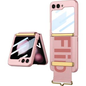 Samsung Galaxy Z Flip5 5g Pc Ultra-Ince Kılıf Band Band Kickstand Telefon Kapağı (Yurt Dışından)