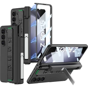 Samsung Galaxy Z Fold5 5g Kasa Kalem Tutucu Bilek Kayış Pc Telefon Kapağı Ön Ekran Filmi (Yurt Dışından)