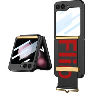 Samsung Galaxy Z Flip5 5g Pc Ultra-Ince Kılıf Band Band Kickstand Telefon Kapağı (Yurt Dışından)