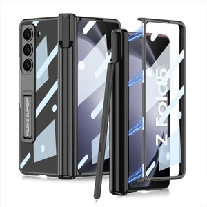 Samsung Galaxy Z Fold5 5g Kapak Kalem Tutucu Ön Ekran Film ile Ayarlanabilir Kickstand Pc Telefon Kılıfı (Yurt Dışından)