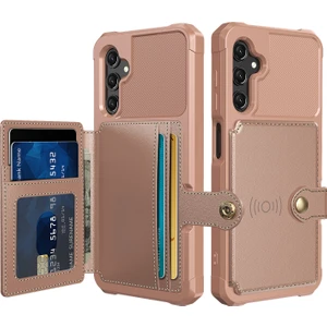 Samsung Galaxy A24 4g / A25 5g Pu Deri Kaplamalı Tpu Anti-Çizelge Kılıf Kartı Tutucu Kickstand Telefon Kapağı (Yurt Dışından)