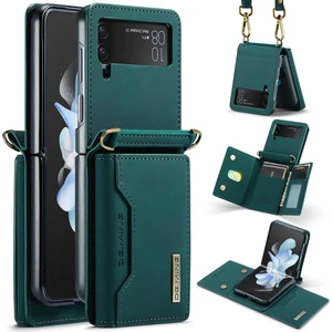 Samsung Galaxy Z Flip3 5g Söndürülebilir 2 Arada 1 Cüzdan Telefon Kılıfı Deri+Pc Manyetik Kickstand Cover (Yurt Dışından)