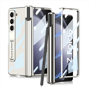 Samsung Galaxy Z Fold5 5g Kapak Kalem Tutucu Ön Ekran Film ile Ayarlanabilir Kickstand Pc Telefon Kılıfı (Yurt Dışından)