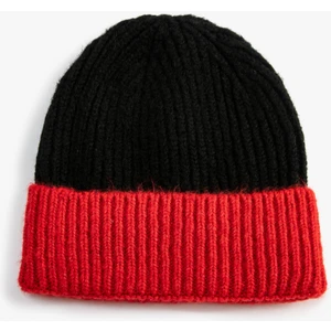 Lastikli Örgü Bere Renk Bloklu