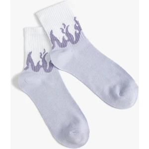 Soyut Desenli Soket Çorap Sim Görünümlü