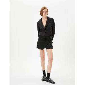 Mini Şort Etek Metal Aksesuarlı Normal Bel