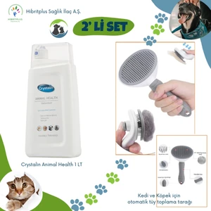 Animal Health 1 Litre + Kedi ve Köpek Otomatik Tüy Toplama Tarağı 2 Li Set