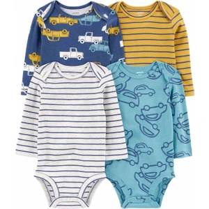 Erkek Bebek Uzun Kollu 4'lü Body Set