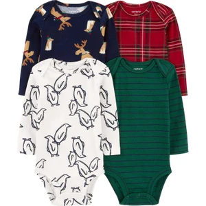 Erkek Bebek Uzun Kollu 4'lü Body Set