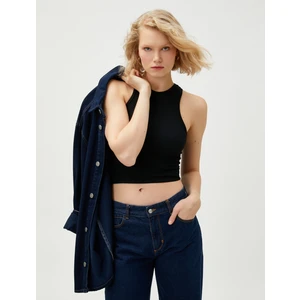 Crop Seamless Atlet Halter Yaka