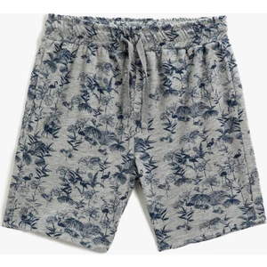 Çiçek Baskılı Şort Beli Bağlamalı