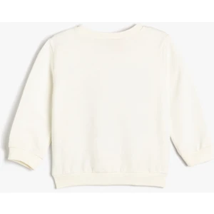 Sweatshirt Şardonlu Pul-Payet Detaylı Bisiklet Yaka Pamuklu