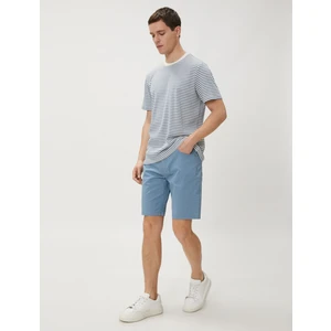 Basic Gabardin Şort Beş Cep Detaylı Düğmeli Pamuklu