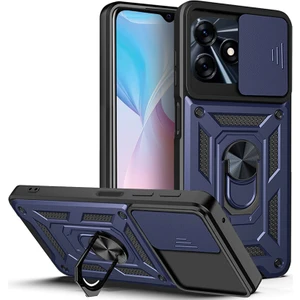 Tecno Spark 10 Kılıf Ultra Korumalı Yüzüklü Manyetik Sürgülü Vega Kapak