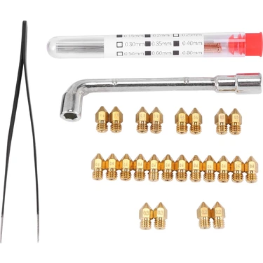 Sunshinee 37 Adet 3D Yazıcı Nozulları Mk8 Memesi 0.2 0.3 0.4 0.5 0.6 0.8 1.0mm Ekstruder Baskı
