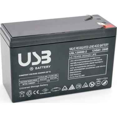 USB USL120090-2 12V 9AH Kuru Tip