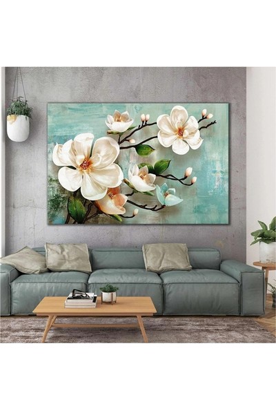 AR AJANS KANVAS TABLO Dekoratif Inci Çiçek Yağlı Boya Efektli Modern Kanvas Tablo ART00180