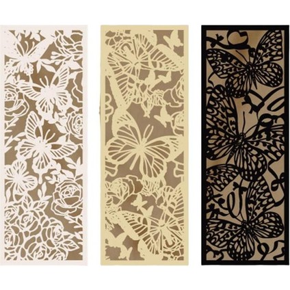 B 3 Adet Vintage Kitap Ayracı Hollow-Oymalı Tasarım Romantik Kağıt Cucoloris Kelebek Çiçek Tasarım Okuma Ayracı Günlük Kullanım (Yurt Dışından)