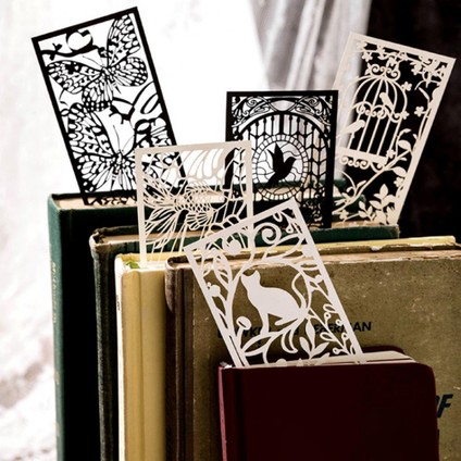 B 3 Adet Vintage Kitap Ayracı Hollow-Oymalı Tasarım Romantik Kağıt Cucoloris Kelebek Çiçek Tasarım Okuma Ayracı Günlük Kullanım (Yurt Dışından)