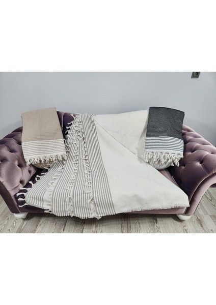 %100 Pamuk Bej Koltuk, Kanepe, Çekyat Örtüsü 180 x 300 fırsatları