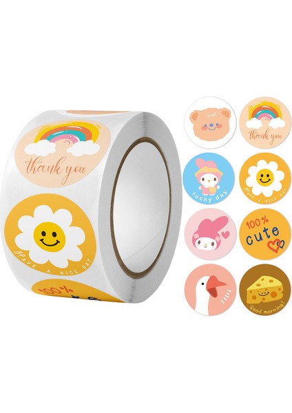 QY1806-100PCS 100-500PCS Sevimli Karikatür Sızdırmazlık Çıkartmaları 1 Inç Hayvan Karalama Defteri Zarf Hediye Dekor Etiketleri Çocuk Kırtasiye Etiket (Yurt Dışından)