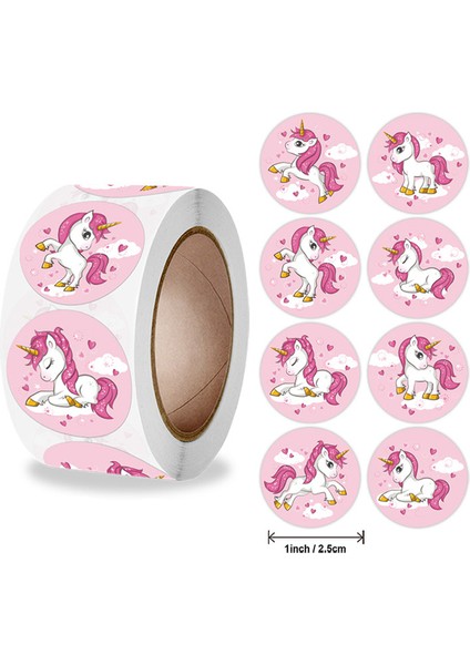 QY1271-500PCS 100-500PCS Yuvarlak Mutlu Gün Çıkartmaları Zarf Mühür Etiketleri Hediye Paketleme Dekor Doğum Günü Partisi Scrapbooking Kırtasiye Etiket (Yurt Dışından)
