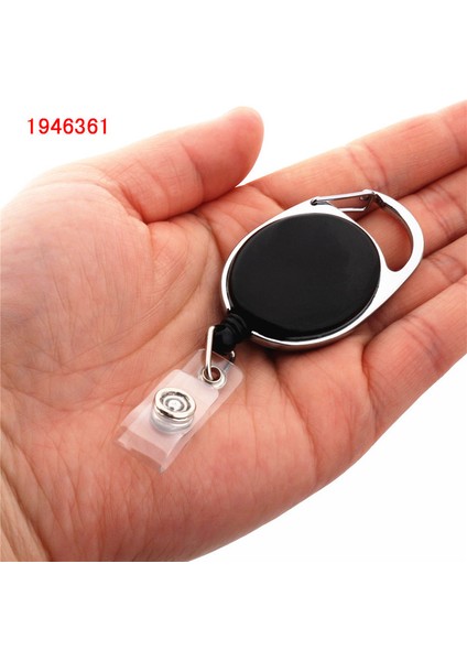 Siyah Lüks Kaliteli Geri Çekilebilir Çekme Rozet Makara Çinko Alaşımlı Plastik Kımlık Kordon Adı Etiketi Kart Geri Tepme Kemer Anahtar Halkalı Anahtarlık Klipleri (Yurt Dışından)
