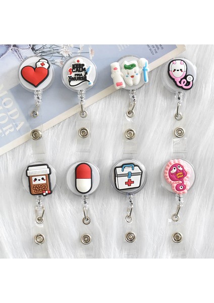 Ssk-Xh-41-39 1 Adet Hastane Geri Çekilebilir Makaralı Isimlik Kemer Klipsi ile Sevimli Hemşire Doktor Adı Etiketi Kart Tutucu Aksesuarları Ofis Kaynağı Klip (Yurt Dışından) modelleri