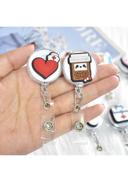 Ssk-Xh-41-39 1 Adet Hastane Geri Çekilebilir Makaralı Isimlik Kemer Klipsi ile Sevimli Hemşire Doktor Adı Etiketi Kart Tutucu Aksesuarları Ofis Kaynağı Klip (Yurt Dışından) fırsatları