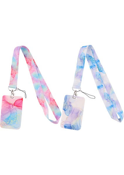 Stil 5 Ransitute R2504 Boyama Sanatı Pembe Mavi Mermer Desen Kordon Kredi Kartı Kımlık Tutucu Rozeti Kadın Bankası Kartvizit Kapağı Rozeti (Yurt Dışından) fiyatları